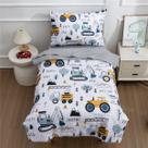 Conjunto de Roupa de Cama Infantil NTBED Construction - 4 Peças para Bebês e Meninos