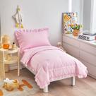 Conjunto de roupa de cama infantil UOZZI BEDDING Pink Ruffle 107x145 cm
