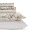 Conjunto de roupa de cama Laura Ashley Marissa Coral King Size 6 peças