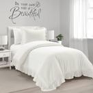 Conjunto de roupa de cama Lush Decor Reyna Cotton Twin XL branco 2 peças