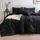 Conjunto de roupa de cama Maple&Stone Queen 7 peças Black Pintuck Conjunto de roupa de cama Maple&Stone Queen 7 peças Black Pintuck
