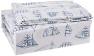 Conjunto de roupa de cama Nautica King Size, lençóis 100% algodão percal