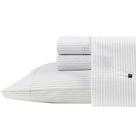 Conjunto de roupa de cama Nautica Queen Sheets 100% algodão cinza percal