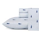 Conjunto de roupa de cama Nautica Twin Sheets 100% algodão azul percal