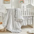 Conjunto de Roupa de Cama para Berço Flysheep - Listras Cinza em Tufos