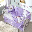Conjunto de Roupa de Cama para Berço Little Grape Land - Coelho Roxo - 4 Peças