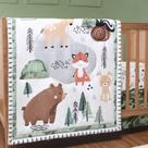 Conjunto de roupa de cama para berço The Peanutshell Woodland Camo de 3 peças