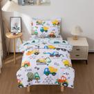 Conjunto de roupa de cama para crianças, edredom NTBED Trucks 107x145cm