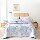 Conjunto de roupa de cama Quilt King Size Weigelia Coastal Blue Summer