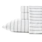 Conjunto de roupa de cama Stone Cottage Trenton Stripe Green King 4 peças