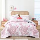 Conjunto de roupa de cama Weigelia King Pink Nautical Coastal Quilt Set Conjunto de roupa de cama Weigelia King Pink Nautical Coastal Quilt Set