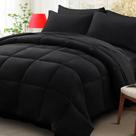 Conjunto de roupa de cama Zzlpp Full/Queen, 7 peças de edredom preto