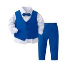 Conjunto De Roupa Formal De Algodão Para Meninos, Traje De Cavalheiro, Colete Sólido Para