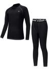 Conjunto de roupa íntima térmica Ewedoos para crianças, de cima e de baixo, preto