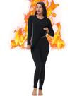 Conjunto de roupa íntima térmica feminina EoBekee, forrado de lã, Long Johns