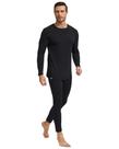 Conjunto de roupa íntima térmica STEC masculina forrada de lã, grande, preta