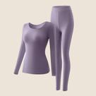 Conjunto De Roupa Térmica Feminina Sem Costura, Calças Longas Finas, 2 Peças, Primeira Camada