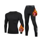 Conjunto De Roupa Térmica Masculina Para Inverno, Forrado Com Fleece Quente, Ideal Para Corrida Conjunto De Roupa Térmica Masculina Para Inverno, Forrado Com Fleece Quente, Ideal Para Corrida