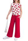 Conjunto de roupas Arshiner Girls Heart Drop, blusa de manga de ombro
