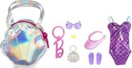 Conjunto de roupas Barbie com tema de praia com roupa de banho e 5 acessórios