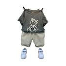 Conjunto de Roupas Bebê - Moda Coreana, Algodão, Casual de Verão Conjunto de Roupas Bebê - Moda Coreana, Algodão, Casual de Verão