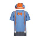Conjunto de roupas Blippi Boys Roleplay, camiseta e chapéu azul/laranja