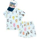 Conjunto de roupas Bluey Bingo Chloe Coco Honey Indy Boys 3T com boné