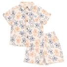 Conjunto de roupas Bluey Bingo Little Boys, camisa de gaze de algodão e shorts