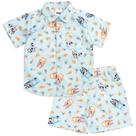 Conjunto de roupas Bluey Bingo Muffin Hawaiian Shirt & Shorts 4T
