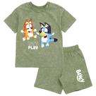 Conjunto de roupas Bluey Bingo Toddler Boys Vintage Wash 4T Green