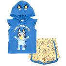 Conjunto de roupas Bluey Toddler Girls Cosplay, camiseta regata com shorts