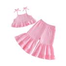 Conjunto de roupas citgeett Baby Girl Summer Cotton Linen 3-4T