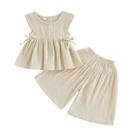 Conjunto de roupas citgeett Baby Girl Summer Cotton Linen 6-12M