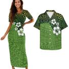 Conjunto de roupas Cjfognsoa Green Polynesian Tribal para casal