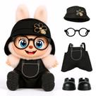 Conjunto de roupas de boneca LaeFae para boneca de 17 cm com chapéu e macacão x4