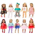 Conjunto de roupas de boneca ZQDOLL para boneca americana de 18 polegadas com 19 peças