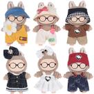 Conjunto de roupas de bonecas de pelúcia ebuddy 17 cm com chapéus e acessórios x6