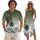 Conjunto de roupas de férias havaianas combinando YECARYPOD Palm Tree Conjunto de roupas de férias havaianas combinando YECARYPOD Palm Tree