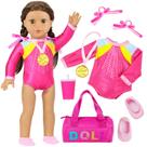Conjunto de roupas de ginástica K.T. Fancy, boneca de 18 polegadas com acessórios