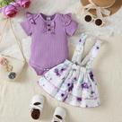 Conjunto De Roupas De Verão Para Bebê Menina Recém-Nascida, Camiseta De Manga Curta E Saia Curta,