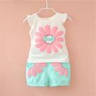 Conjunto de Roupas de Verão para Bebês Meninas - 2 Peças (Regata e Shorts)