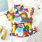 Conjunto De Roupas De Verão Para Bebês Meninos 2 Peças Camisa E Calções Moda Casual Para Crianças