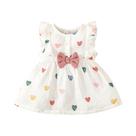 Conjunto de Roupas de Verão para Bebês Recém-Nascidos - Vestido sem Mangas com Chapéu - Estampa Amor