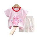 Conjunto De Roupas De Verão Para Meninos Com Estampa De Urso, Camisetas De Algodão De Manga Curta E