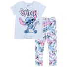 Conjunto de roupas Disney Lilo & Stitch, camiseta e leggings para meninas