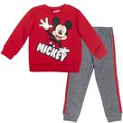 Conjunto de roupas Disney Mickey Mouse Toddler Boys vermelho/cinza 4T