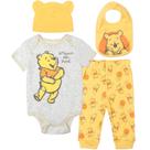 Conjunto de roupas Disney Winnie the Pooh Newborn Baby Boys 4 peças