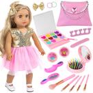 Conjunto de roupas e acessórios para bonecas Ecore Fun, 19 unidades para boneca de 18 polegadas Conjunto de roupas e acessórios para bonecas Ecore Fun, 19 unidades para boneca de 18 polegadas