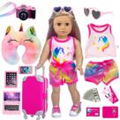 Conjunto de roupas e acessórios para bonecas XFEYUE American de 18 polegadas Conjunto de roupas e acessórios para bonecas XFEYUE American de 18 polegadas