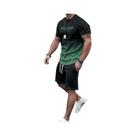 Conjunto De Roupas Esportivas Masculinas De Verão, Camiseta E Shorts Impressos Em 3D, Moda Solta